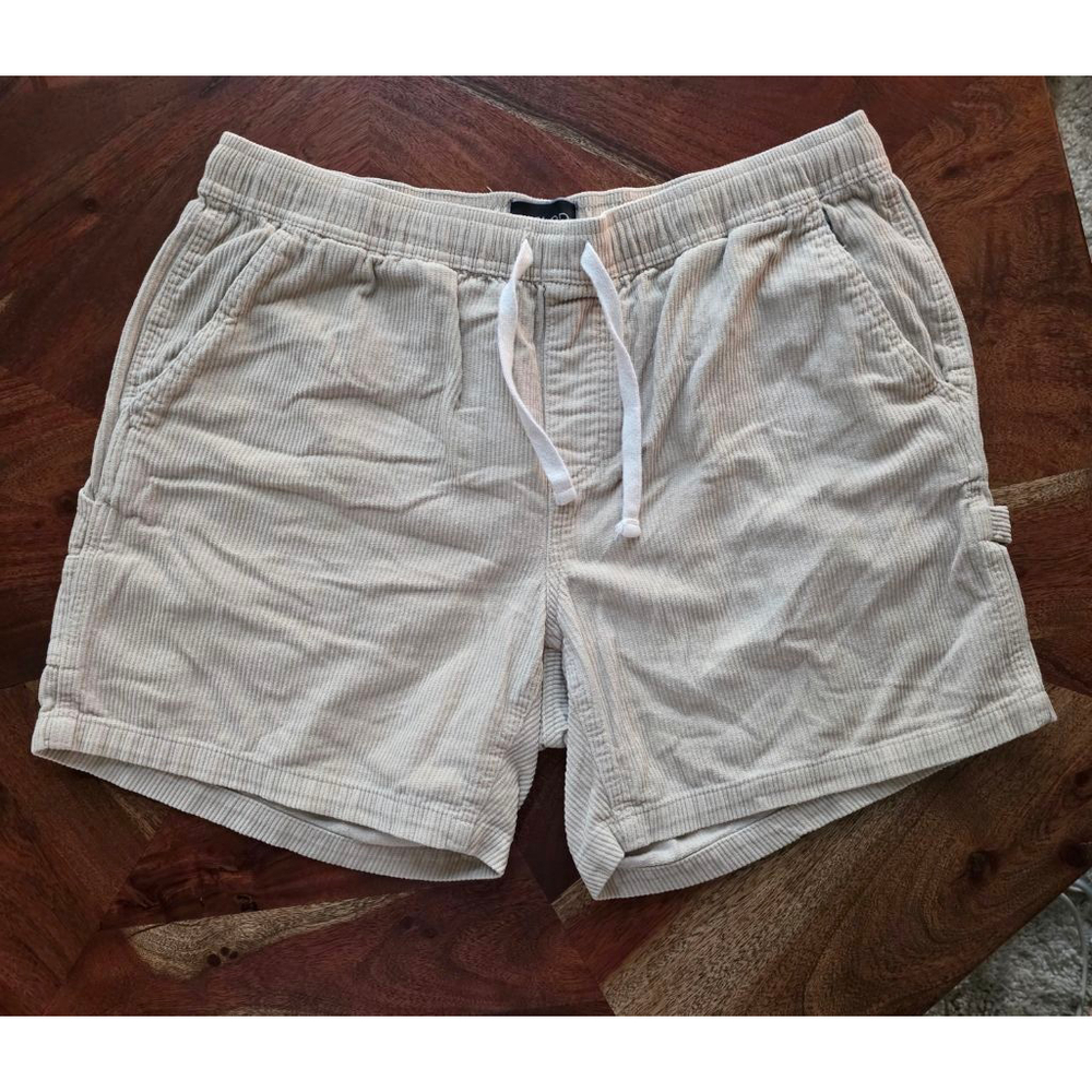 Men's Valor Collective Beige Corduroy Drawstring Shorts L